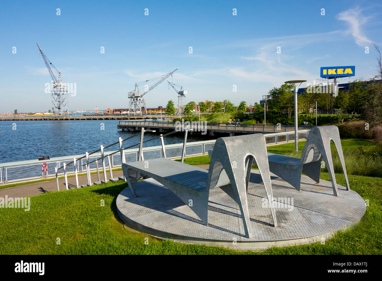 Containerization cranes Brooklyn NY Stock Photo