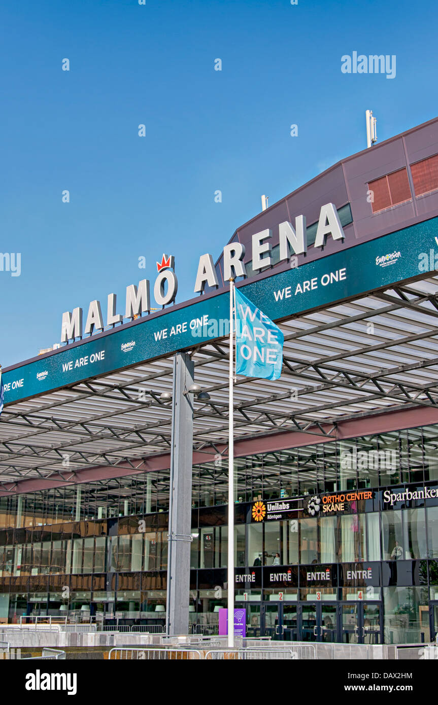 MALMO, SWEDEN - MAY 13: View of the Arena in Malmo where the 2013 Eurovision Song Contest will be hosted on May 18, 2012. Stock Photo