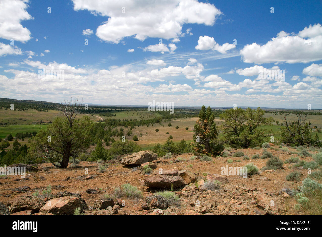 Scenic view along the Owyhee Uplands Backcountry Byway in Owyhee County, Idaho, USA. Stock Photo