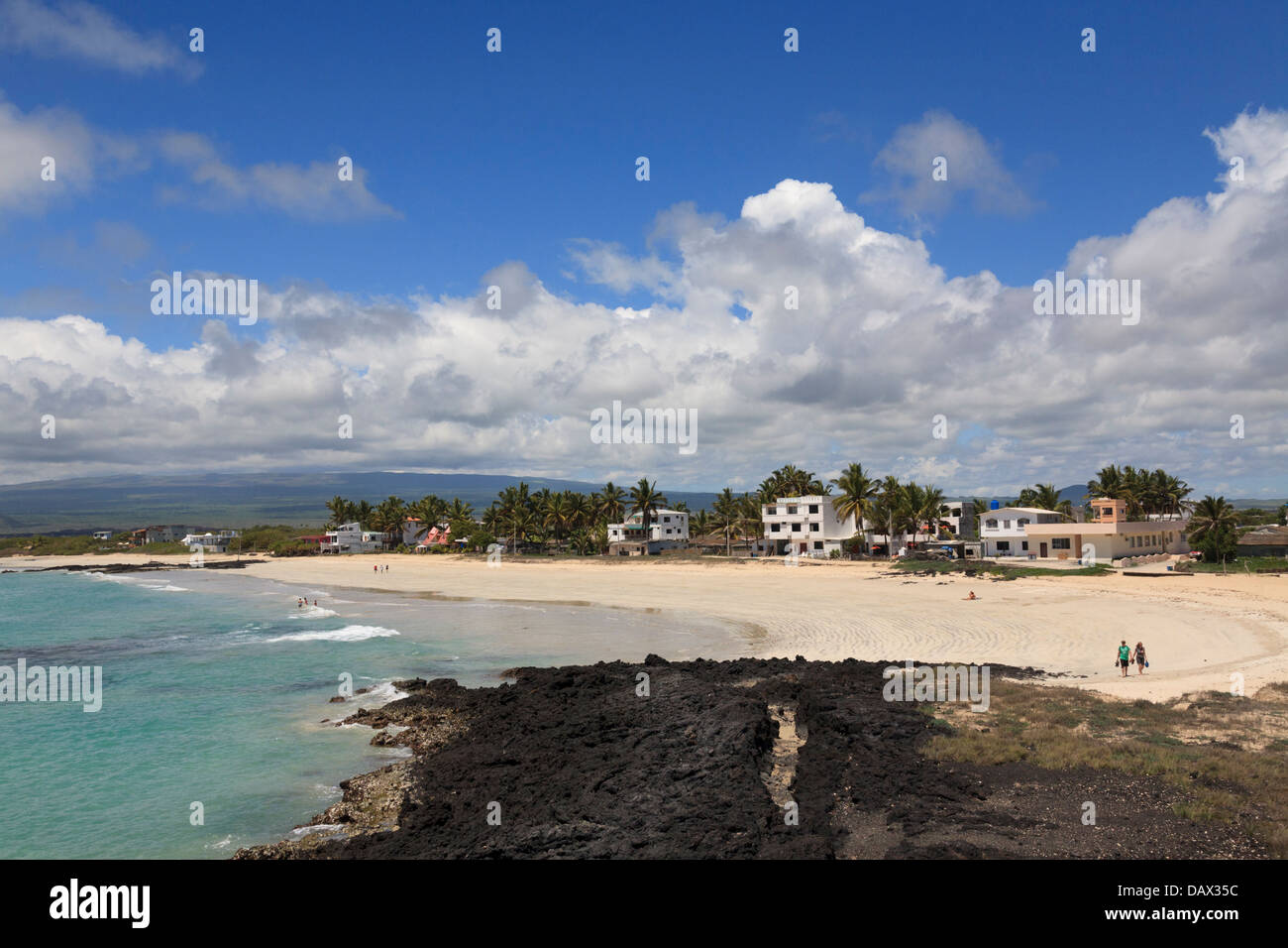 Beach, Puerto Villamil, Isabela Island, Galapagos Islands, Ecuador Stock Photo