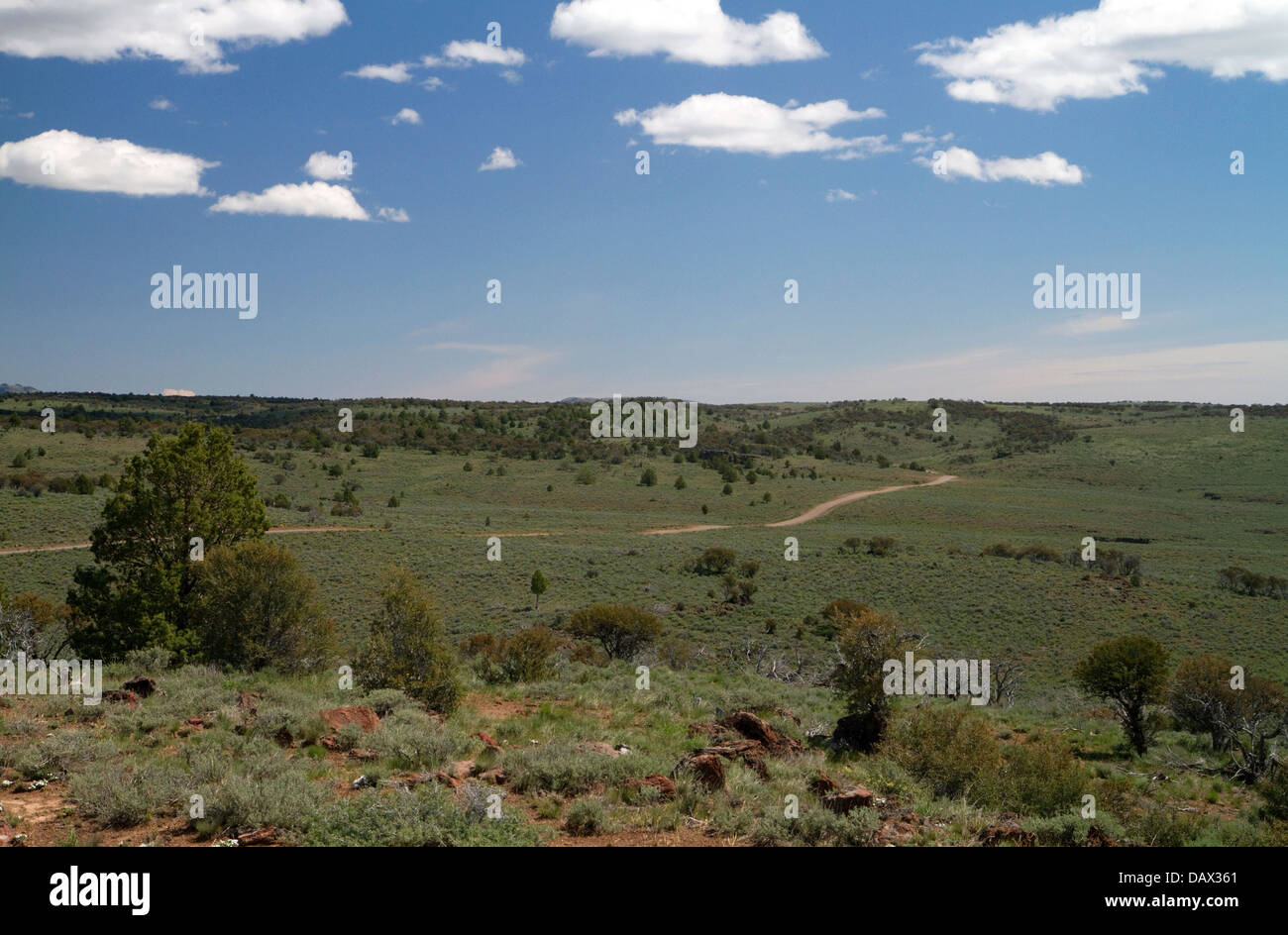 Scenic view along the Owyhee Uplands Backcountry Byway in Owyhee County, Idaho, USA. Stock Photo