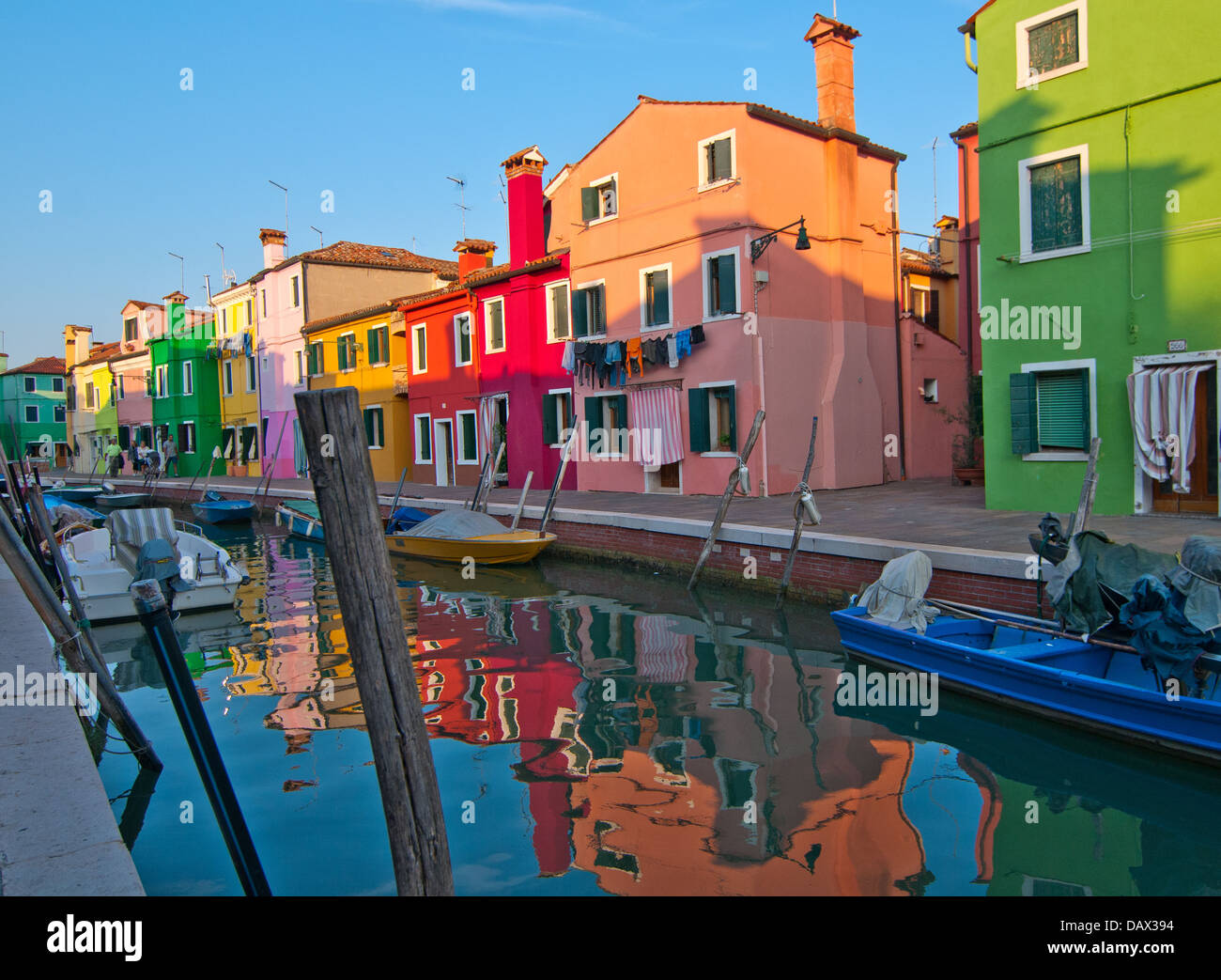Italy Venice Burano island with traditional colorful houses Stock Photo ...