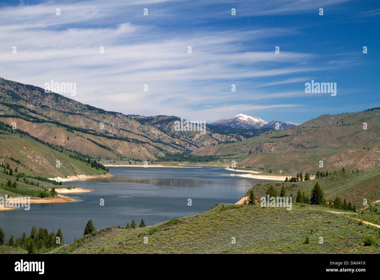 Scenic view of the South Fork of the Boise River canyon at Anderson Ranch Reservoir, Idaho, USA. Stock Photo