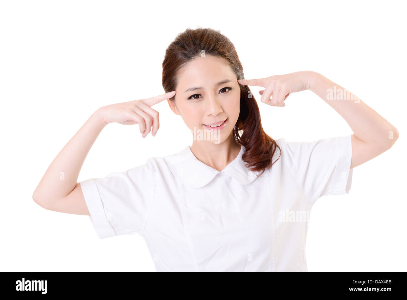 Smiling Asian nurse Stock Photo