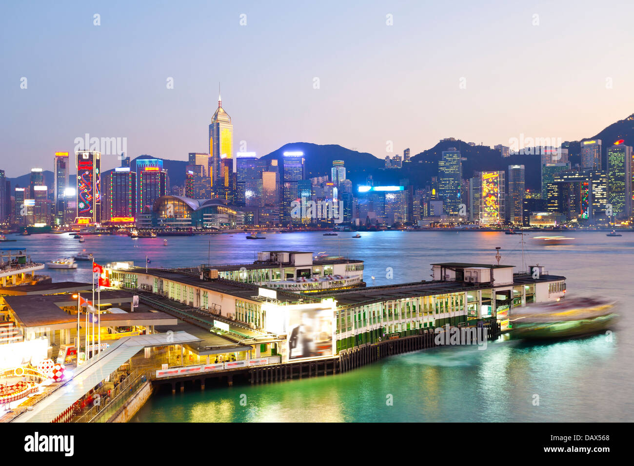 Hong Kong skyline at sunset Stock Photo - Alamy
