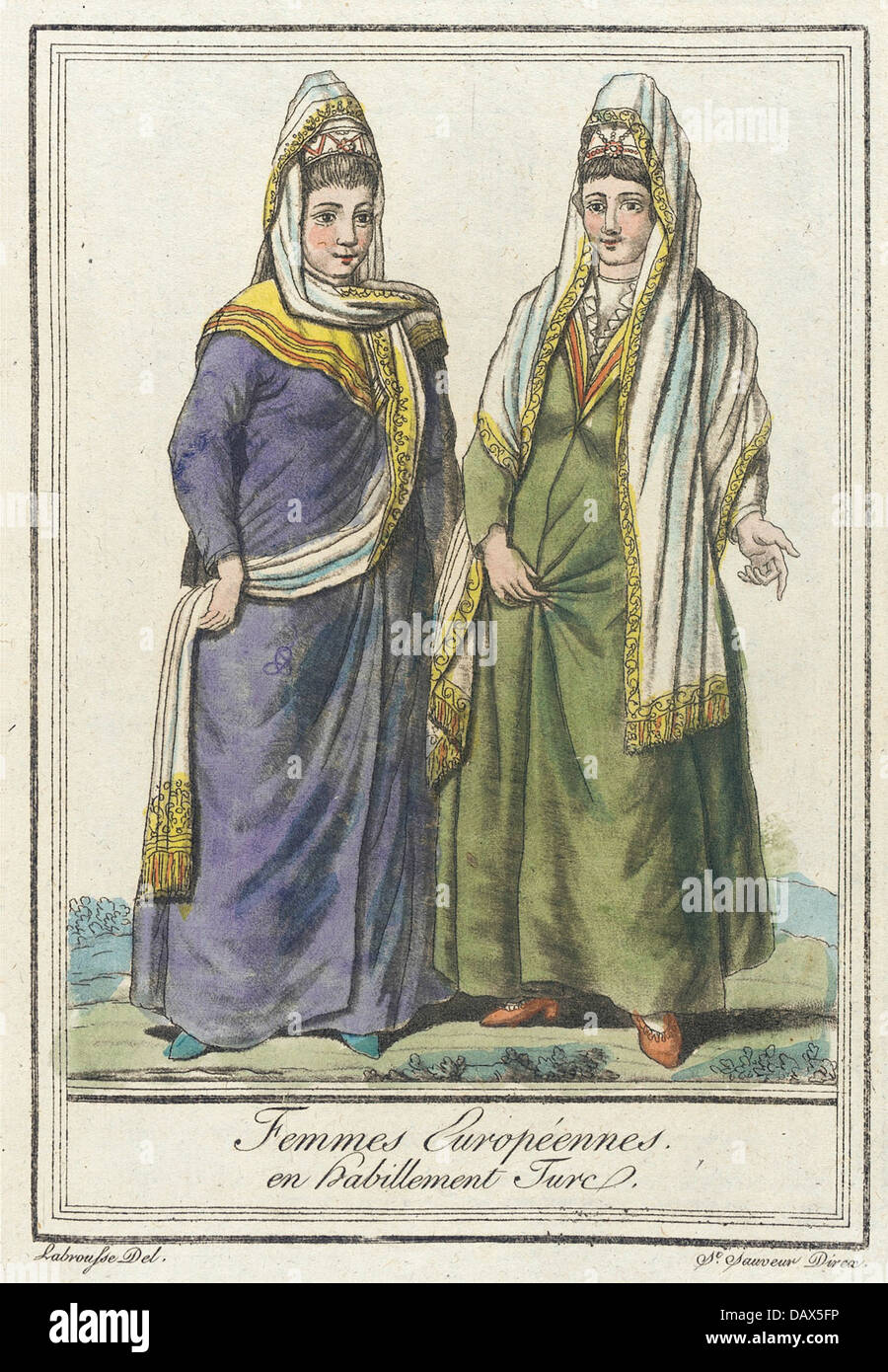 Costumes de Differents Pays, 'Femmes Europeennes en Habillement Turc' M ...