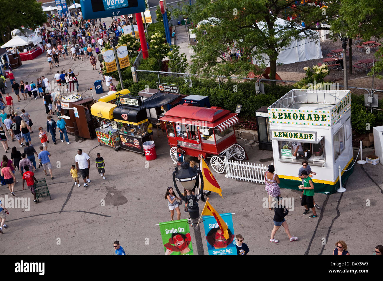 Food vendors are seen on the Henry W. Maier Festival Park (Summerfest