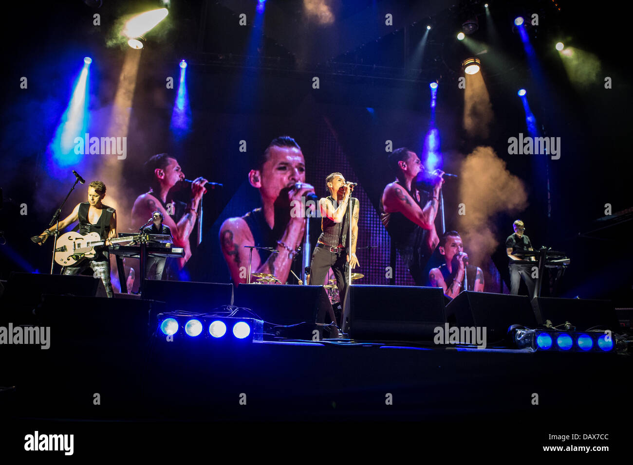 Milan Italy. 18th July 2013. The famous British rock band DEPECHE MODE performs live at Stadio