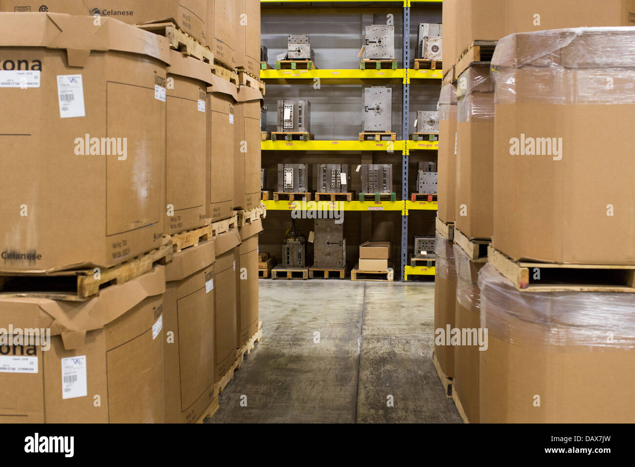 Molds at the Rodon Group plastic molding factory, maker of K'nex toys. Stock Photo