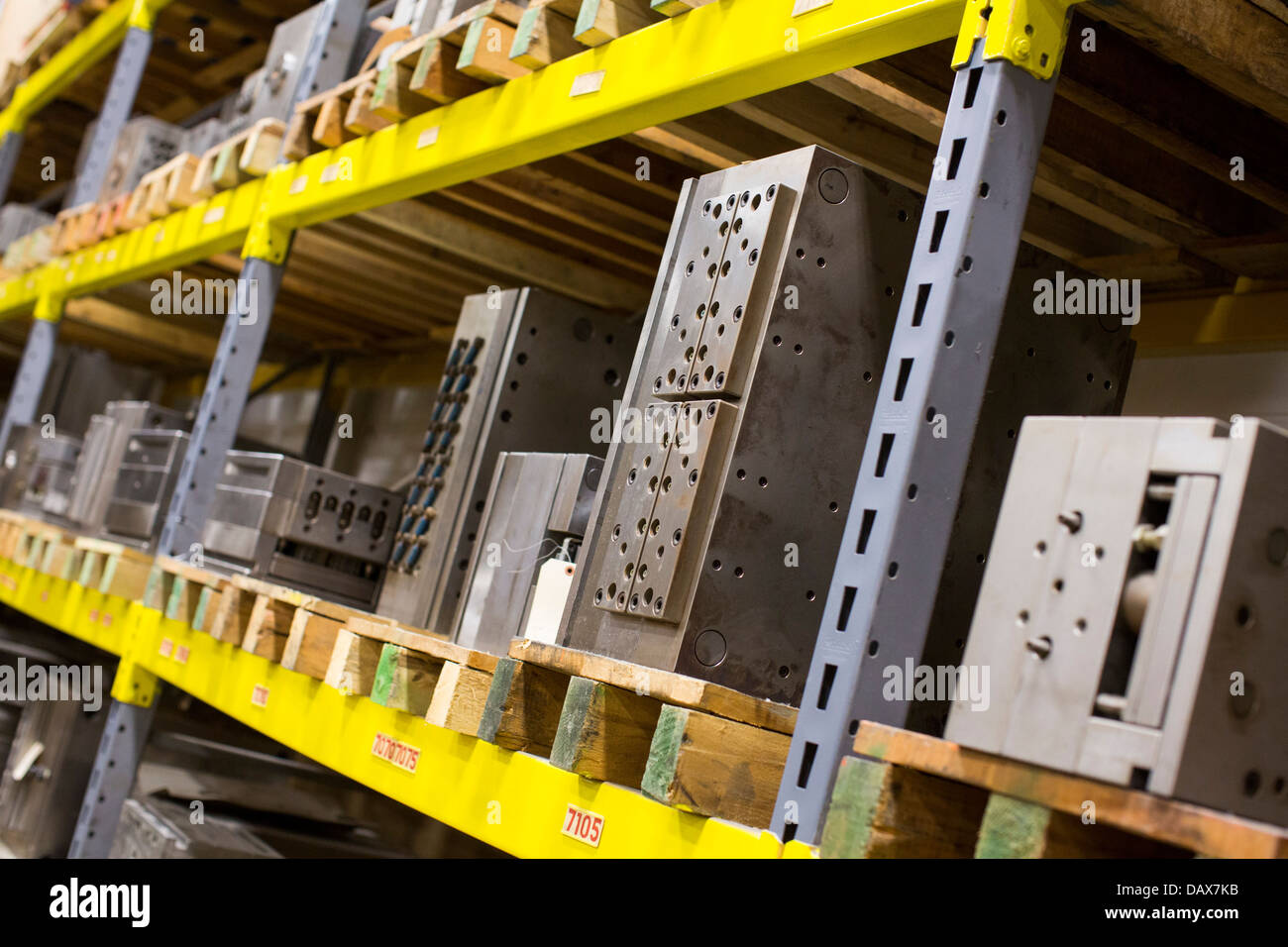 Molds at the Rodon Group plastic molding factory, maker of K'nex toys.  Stock Photo