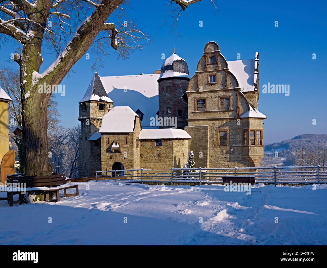 Oberschloss, Upper Castle, Kranichfeld, Thuringia, Germany Stock Photo