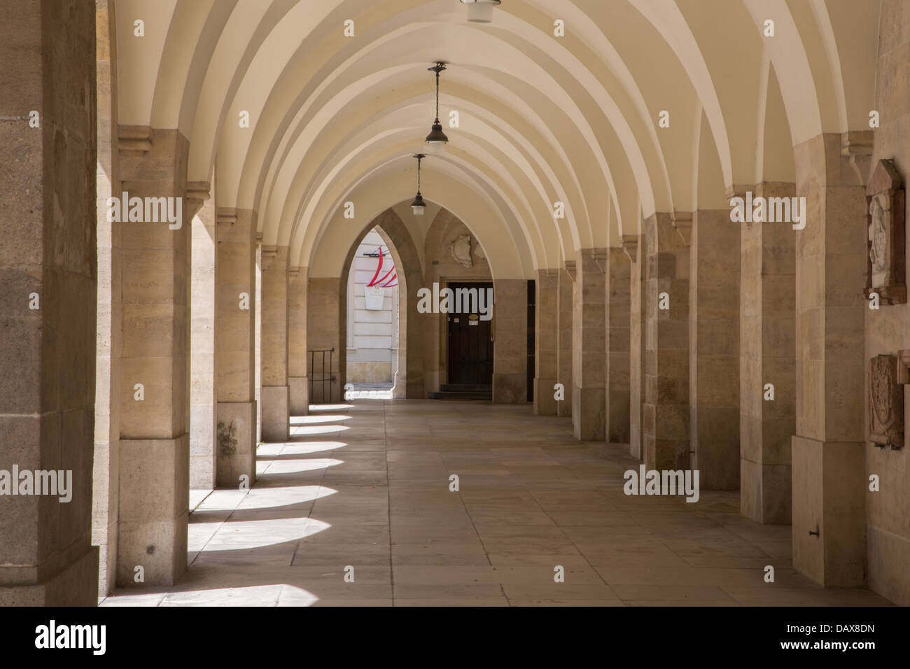 Vienna - external corridor of Minoriten gothic church Stock Photo