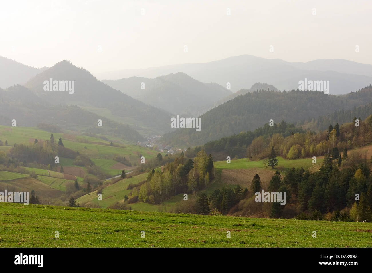 Fog in the valley with houses hi-res stock photography and images - Alamy