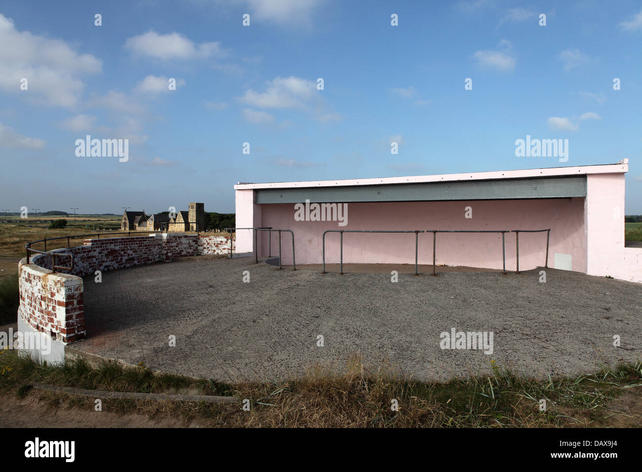A gun emplacement for a six inch gun at Blyth Battery in Northumberland