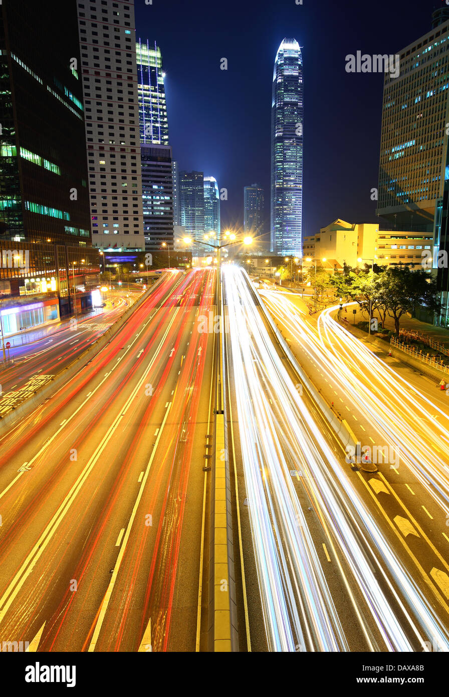 traffic light trails at night Stock Photo - Alamy