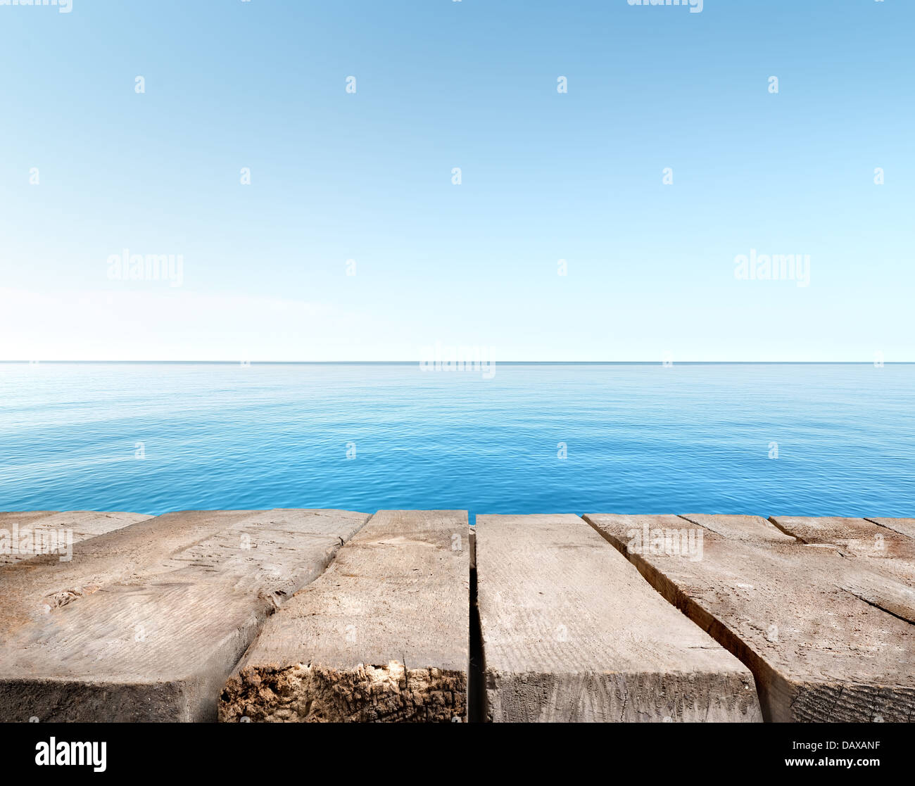 Old wooden empty pier hi-res stock photography and images - Alamy