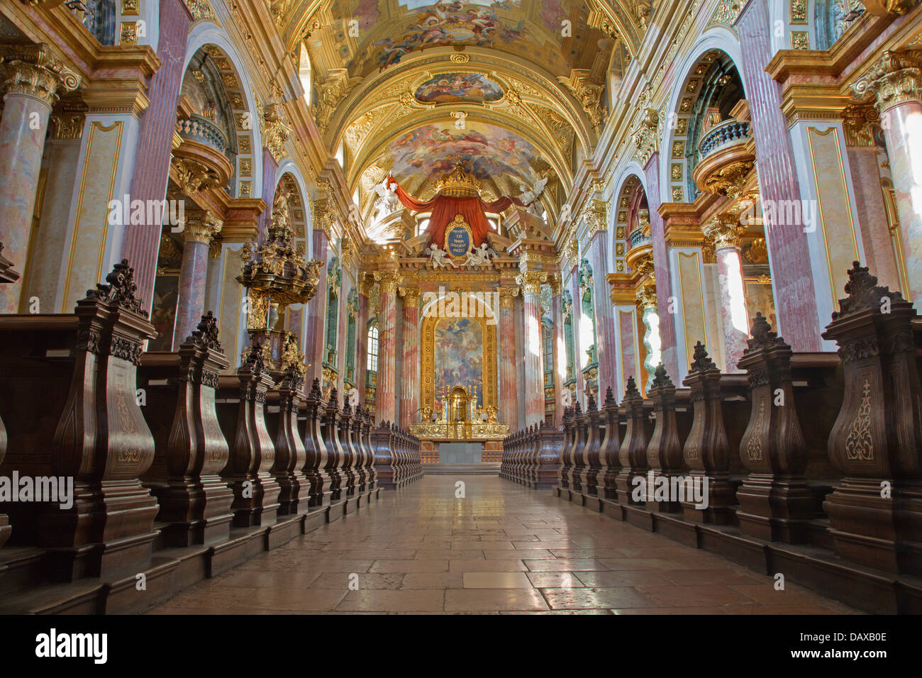 Vienna - interior of Jesuits church Stock Photo
