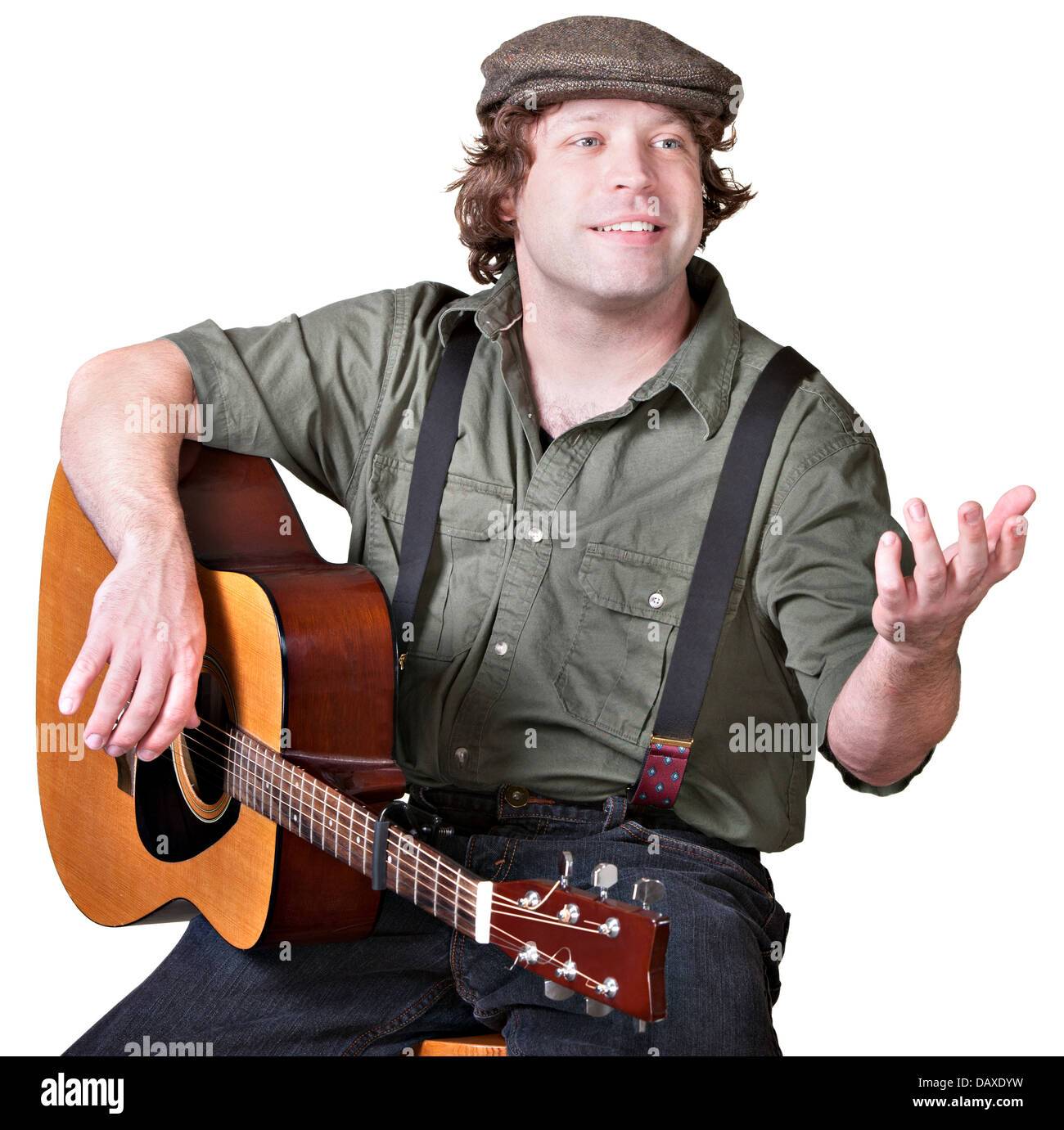 Guitarist with Arm Extended Stock Photo Alamy