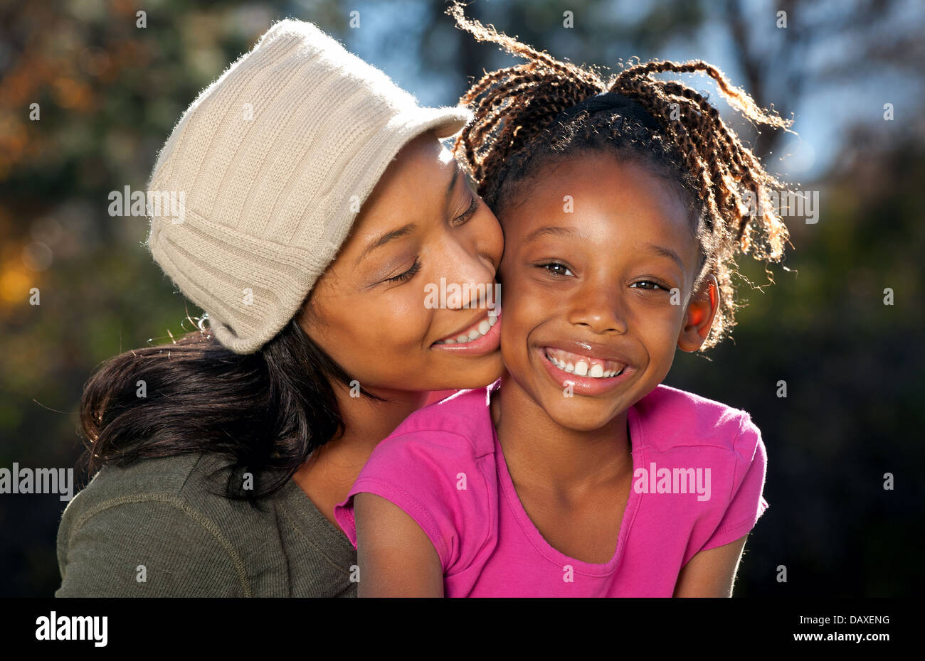 African American mother and child enjoying spending time together Stock Photo