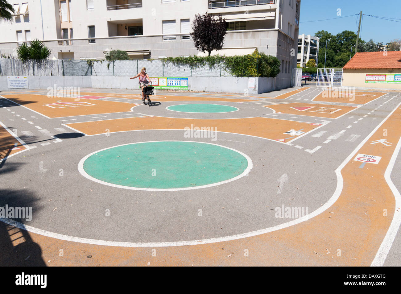 A  miniature road training circuit or circuit pedagogique in Cagnes sur Mer, near Nice, France Stock Photo