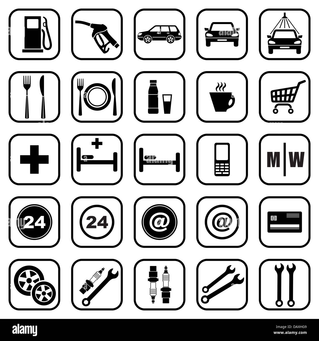 Gas station icons Stock Photo