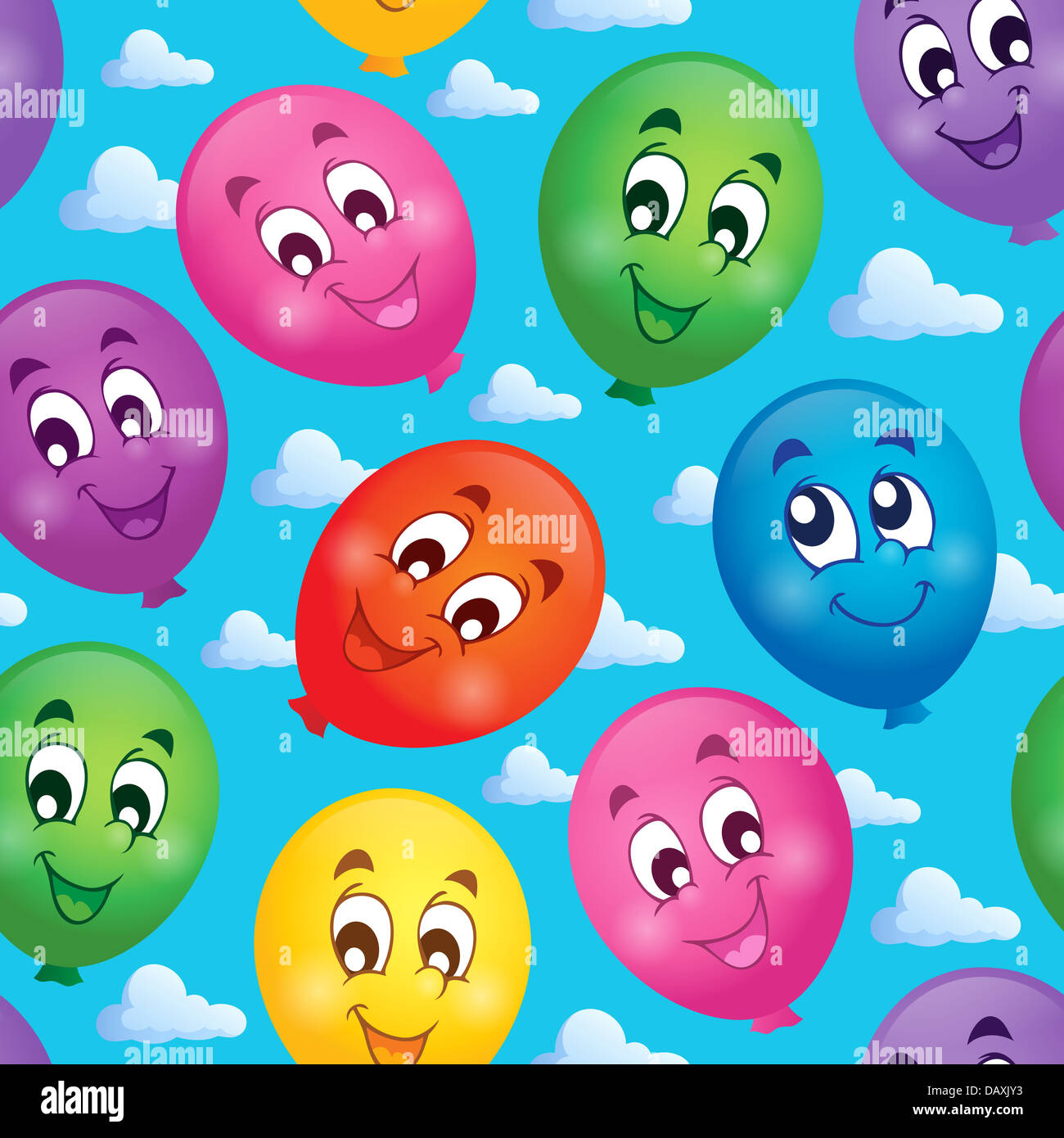 Seamless background with balloons 3 - picture illustration Stock Photo