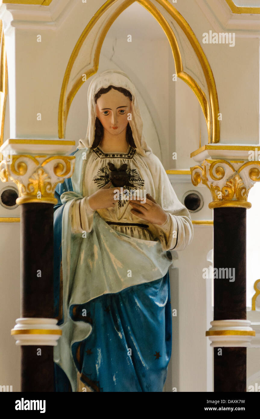 Statue of the Blessed Virgin Mary in an Irish Roman Catholic church Stock Photo