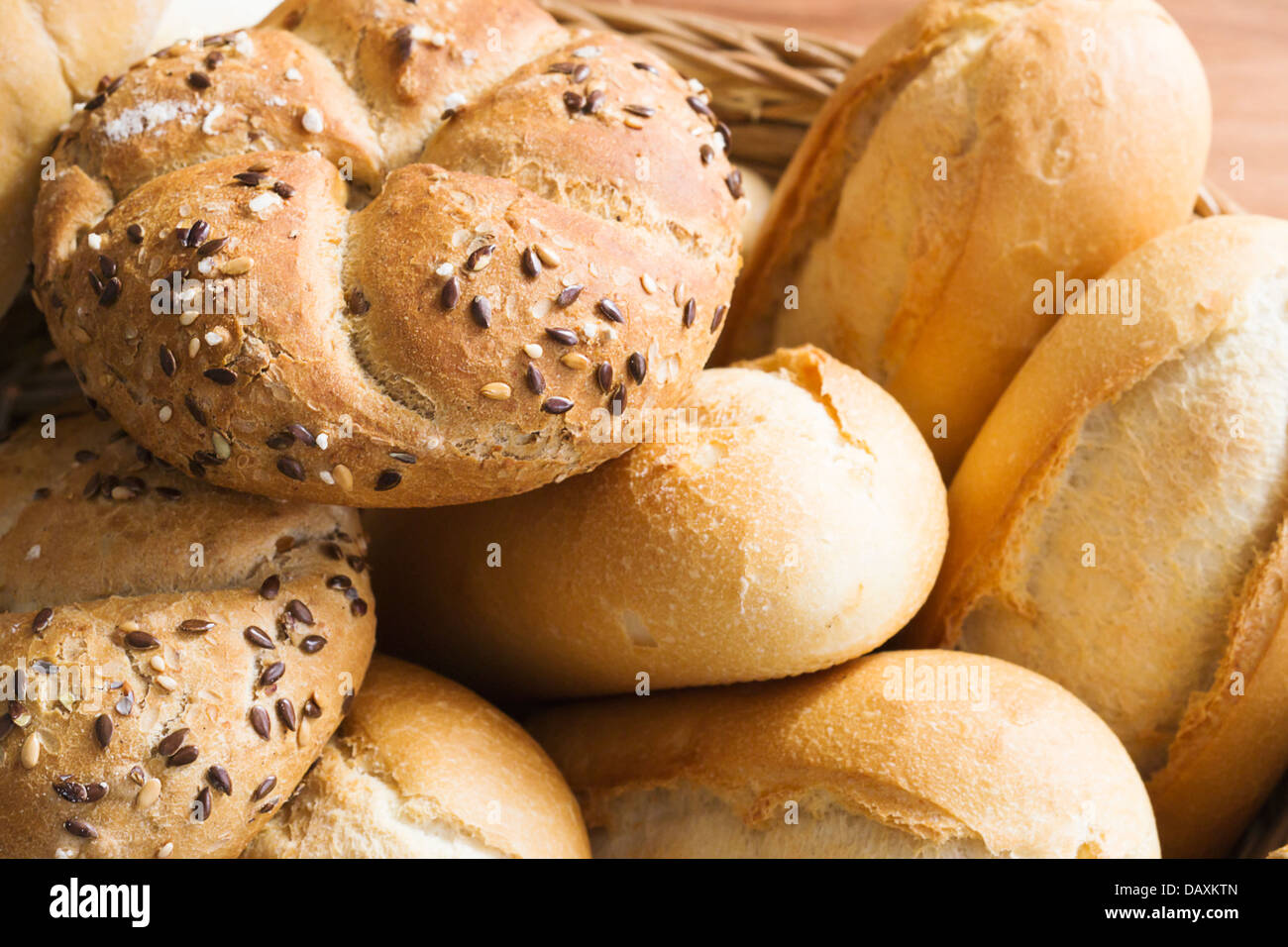 Fresh bread rolls for healthy breakfast Stock Photo - Alamy