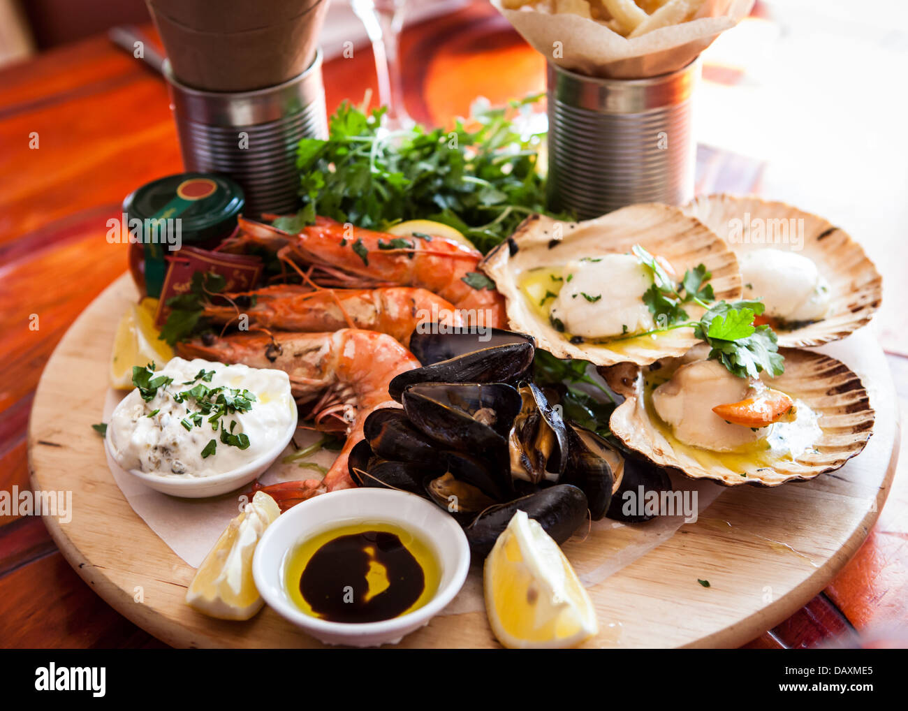 Antipasto in an Italian restaurant seafood Stock Photo Alamy