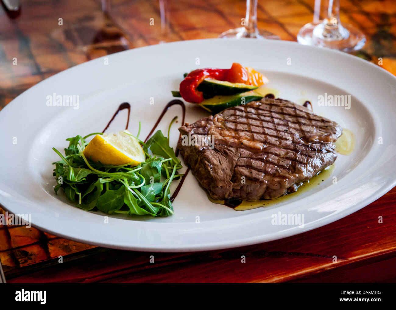 Italian steak meal Stock Photo Alamy