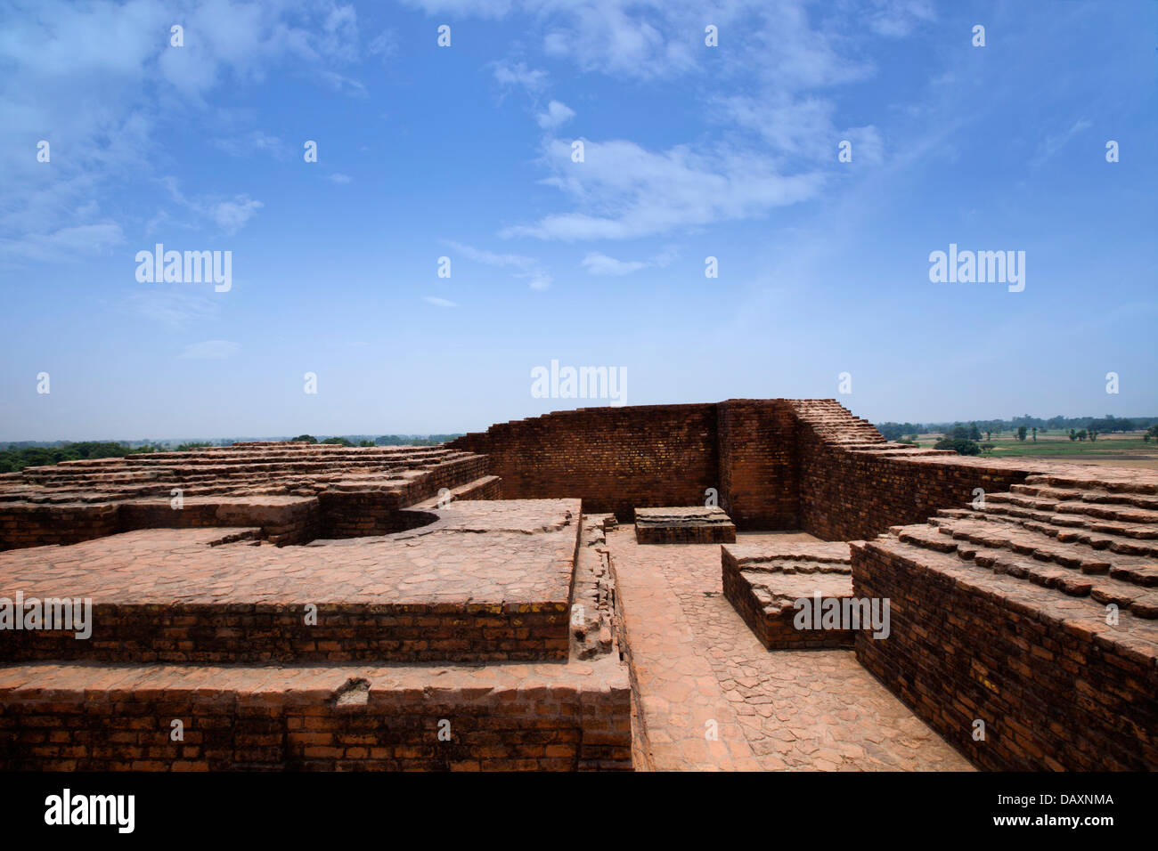 Ruins of buildings at an archaeological site, Shravasti, Uttar Pradesh, India Stock Photo