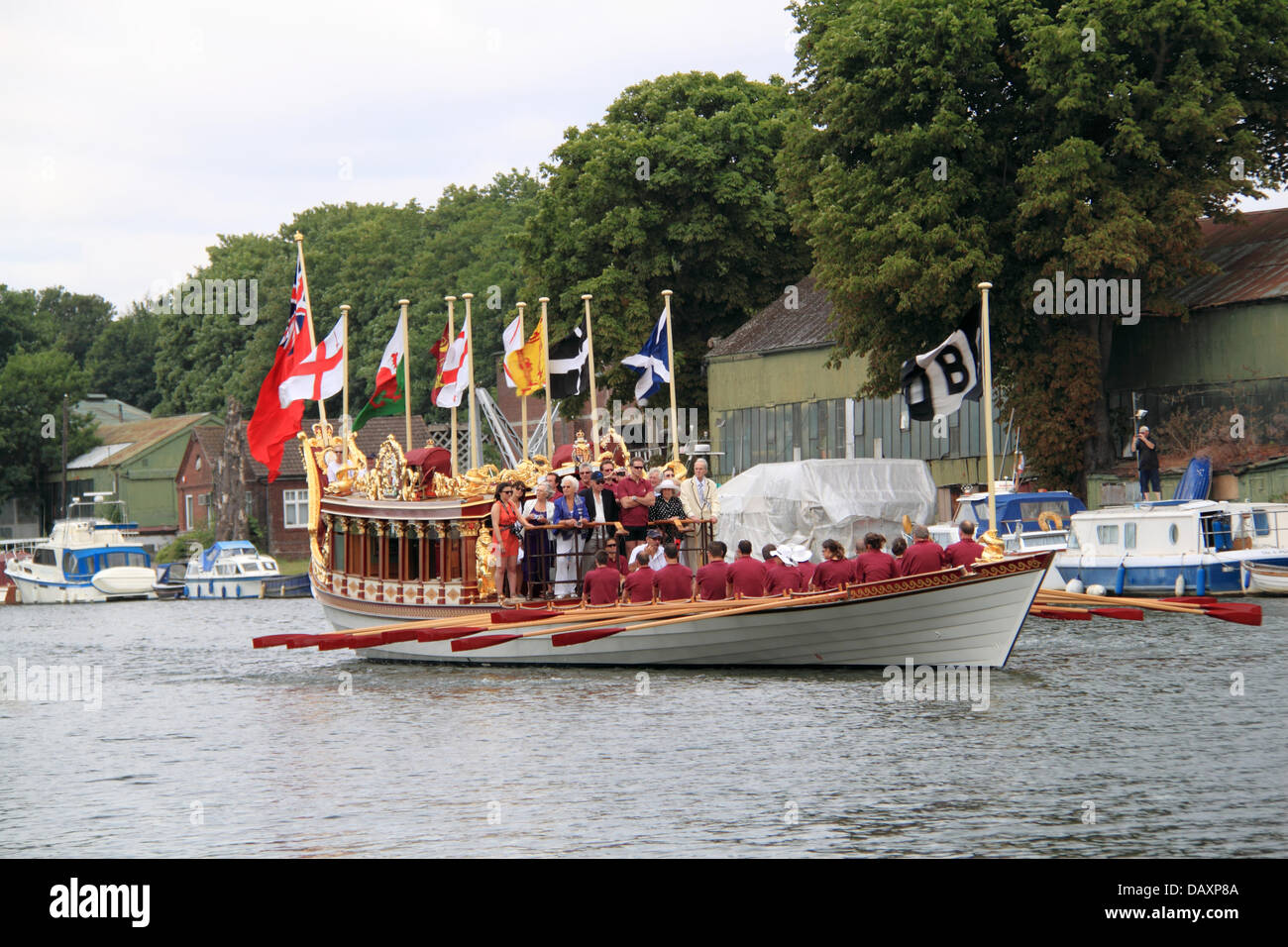 QRB Gloriana Royal Barge at Molesey Amateur Regatta, 20th July 2013