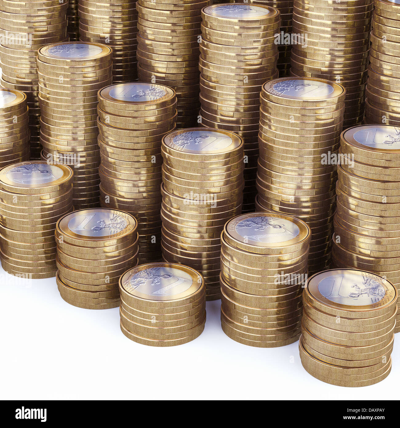 New Euro Coins Stack Background Stock Photo - Alamy