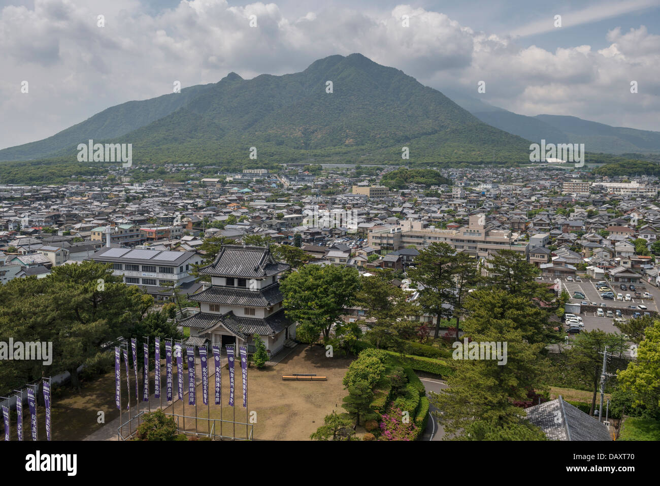 View of Shimabara Skyline from the Castle, Japan Stock Photo