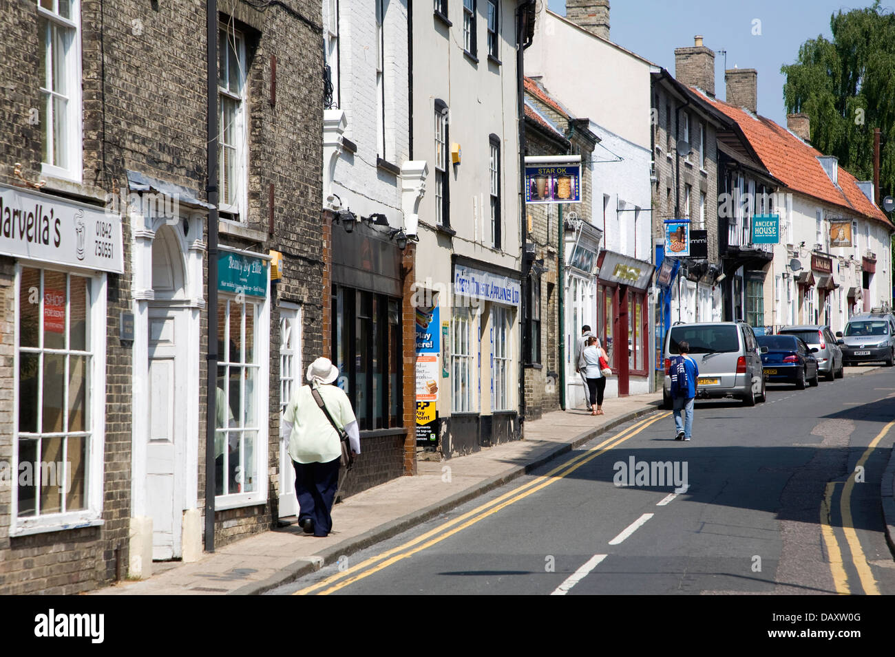 Old historic buildings street Thetford Norfolk England Stock Photo Alamy