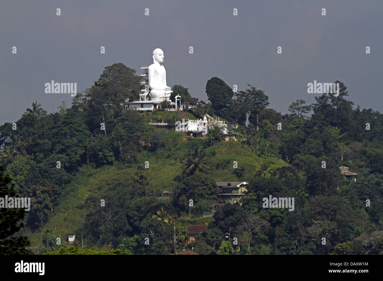 WHITE BUDDHA MONUMENT KANDY SRI LANKA 12 March 2013 Stock Photo