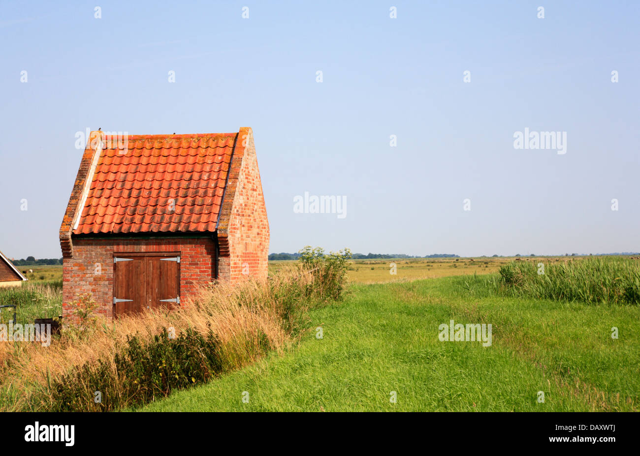 A land drainage pump house by the River Waveney at St Olaves, Norfolk