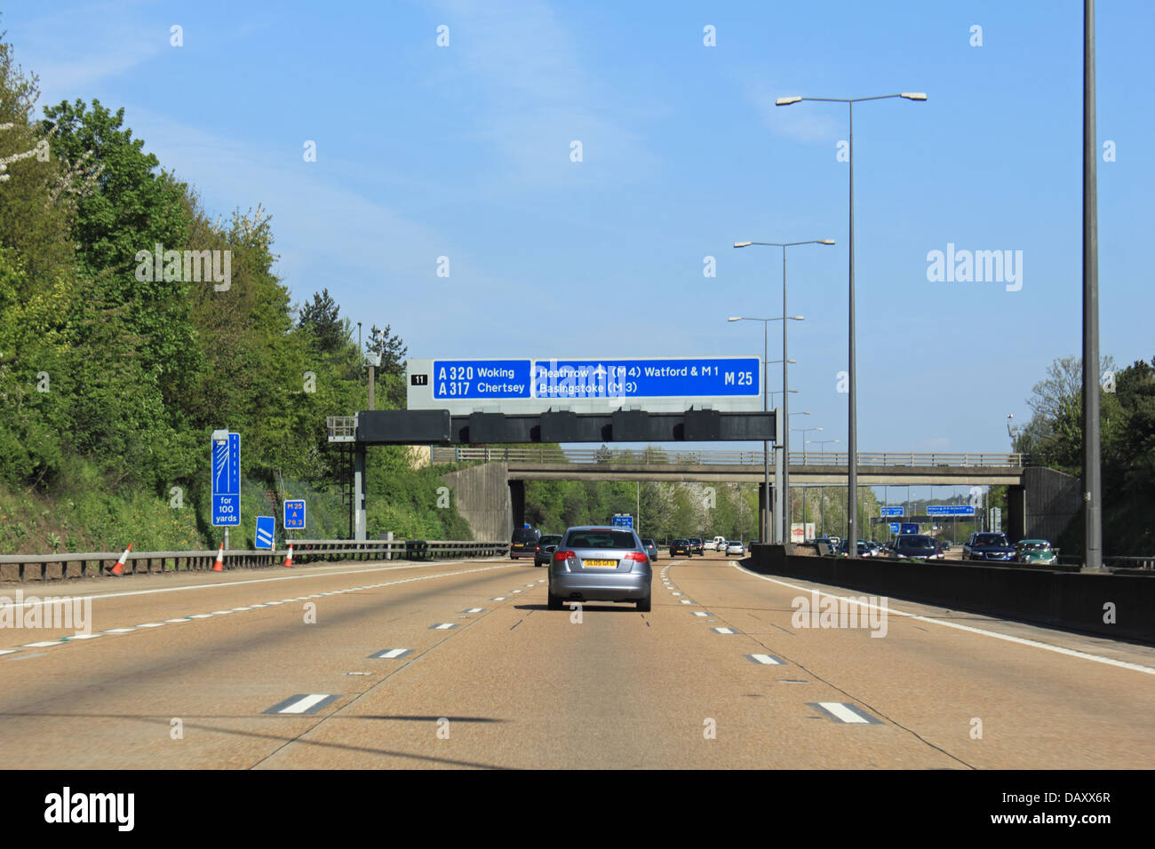 Junction 11 on The M25 motorway in Surrey. UK Stock Photo - Alamy