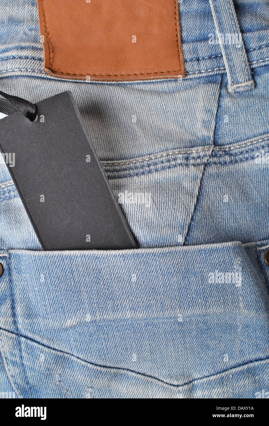 jeans with tag Stock Photo Alamy
