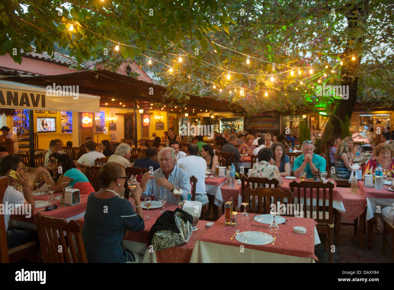 Türkei, Provinz Mugla, Fethiye, Fischmarkt und Restaurants Stock Photo