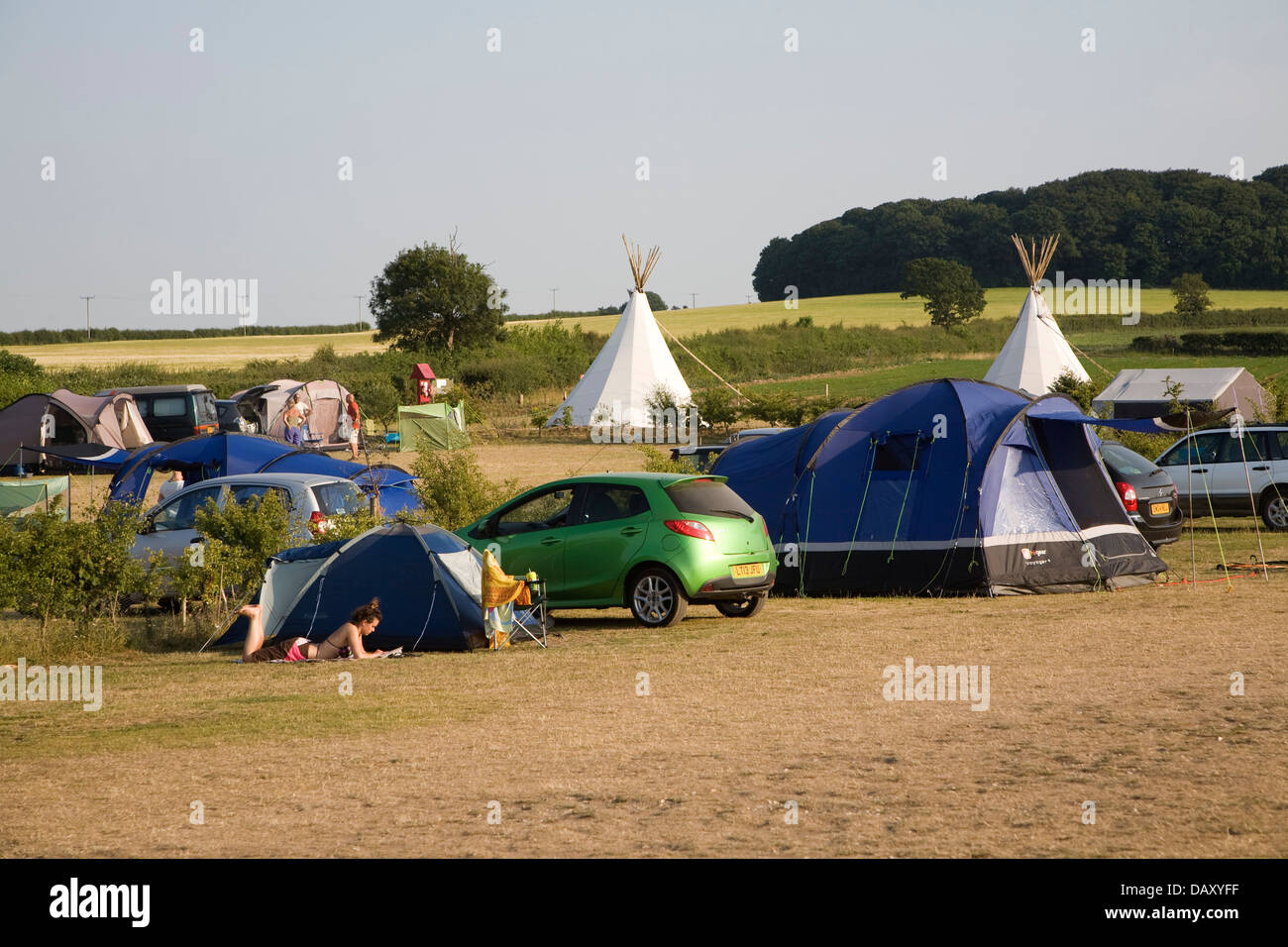 Campsite Burnham Deepdale north Norfolk England Stock Photo Alamy