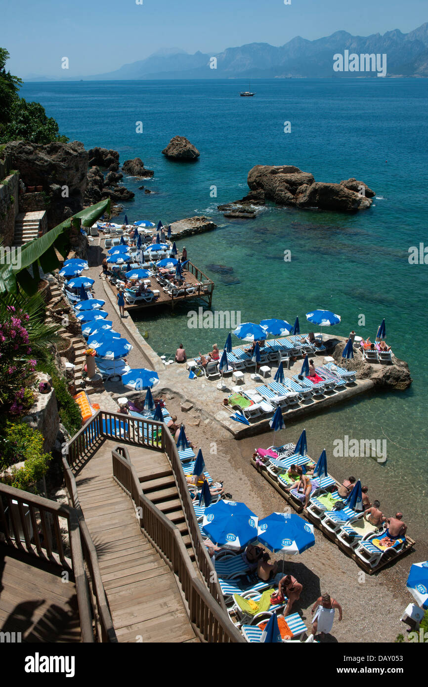 Türkei, Antalya-Stadt, Altstadt, Mermerli-Strand Stock Photo