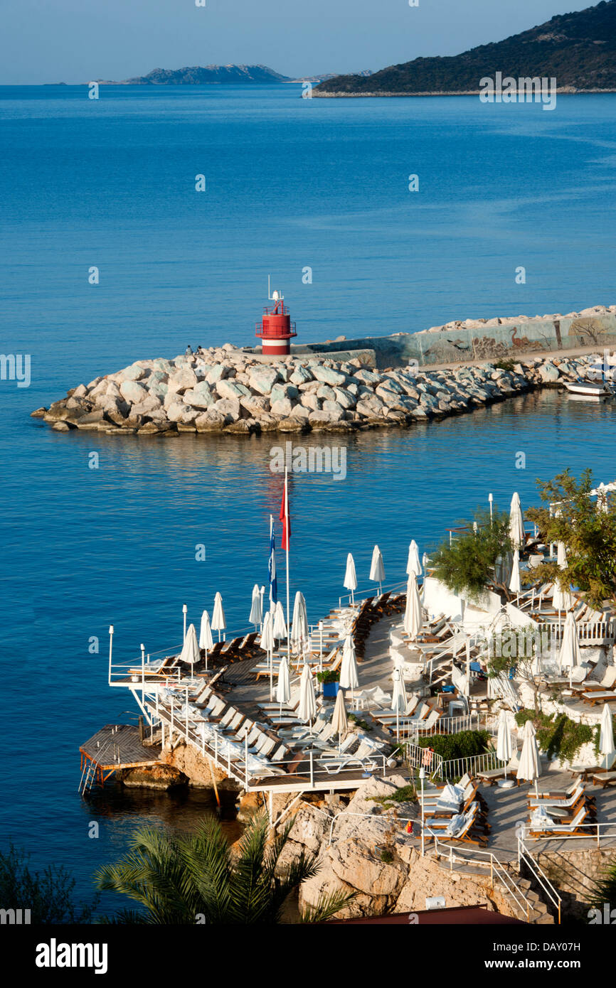 Asien, Türkei, Provinz Antalya, Kas, Strand Kücük Cakil, der Stadtstrand Stock Photo