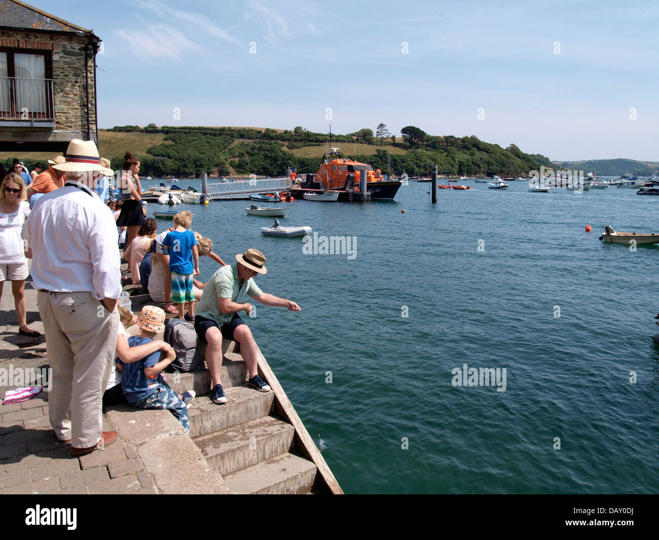 Crab fishing, Salcombe, Devon, UK 2013 Stock Photo