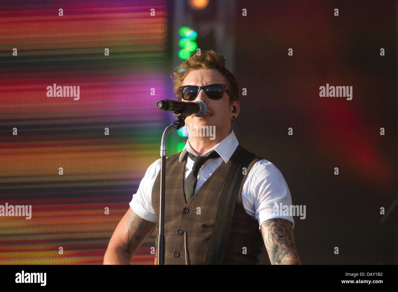 London,UK,19th July 2013, Mcfly perform live on stage at the go local ...