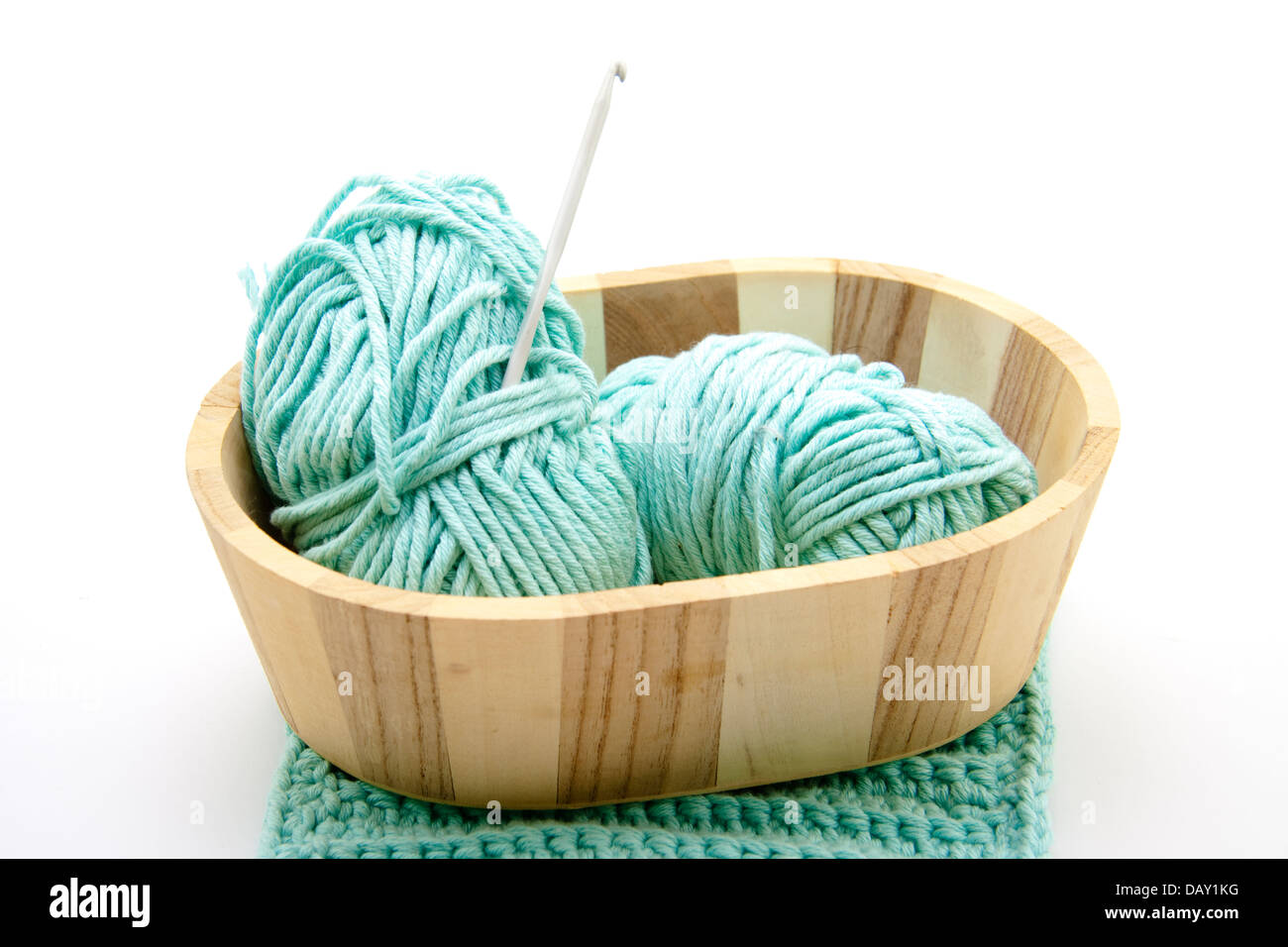 Crochet wool with crochet needle Stock Photo Alamy