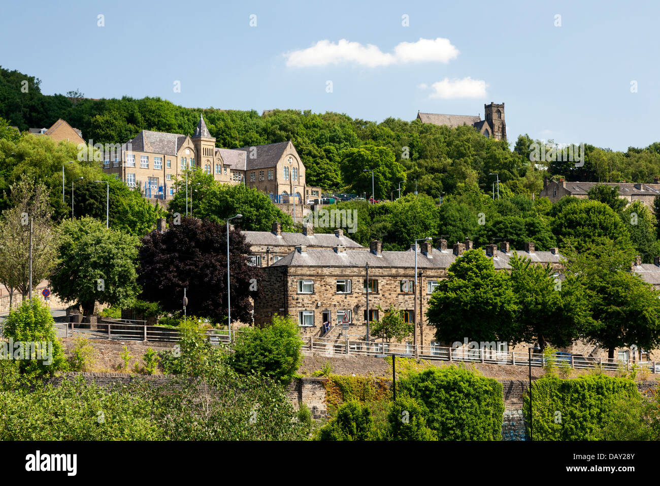 Church of St Thomas the Apostle at Claremount overlooking the town, Halifax, West Yorkshire Stock Photo