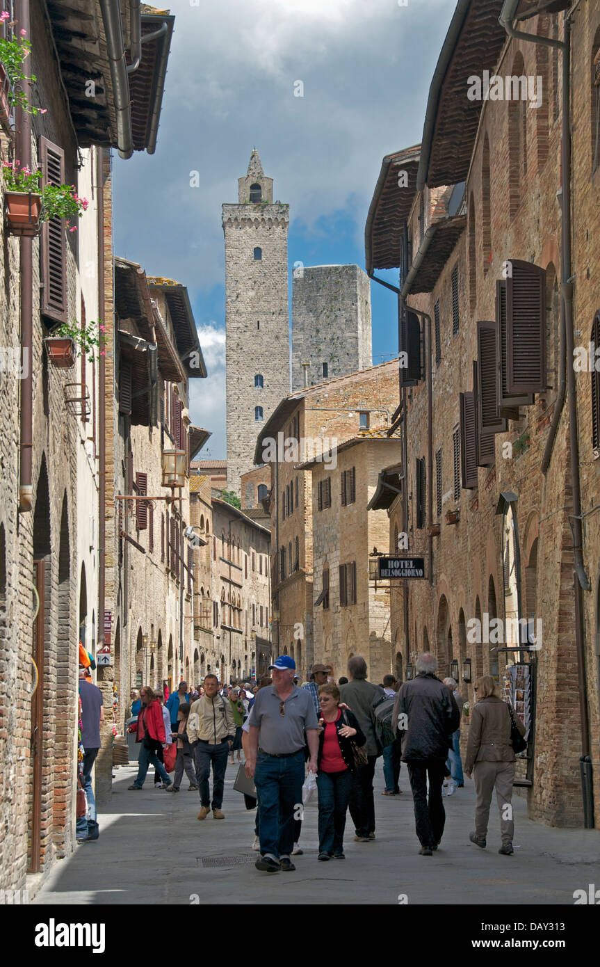 Via San Giovanni San Gimignano Tuscany Italy Stock Photo