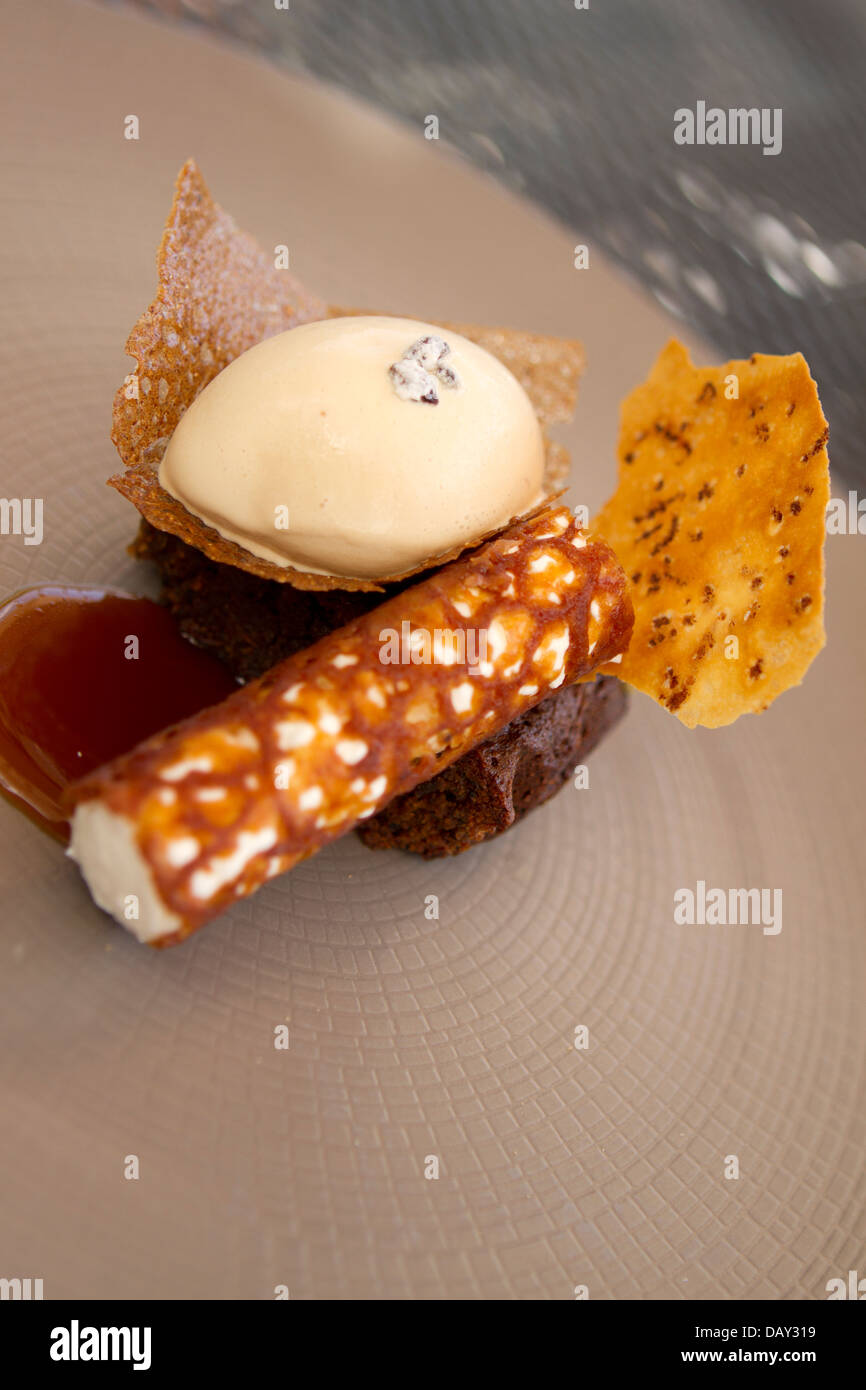 Fine Dining dessert at The Hand & Flowers pub and restaurant, Marlow