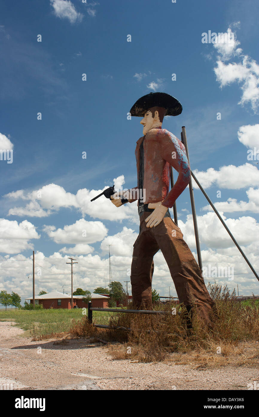Big Tex Alongside Highway 54 in Conlen Texas Stock Photo